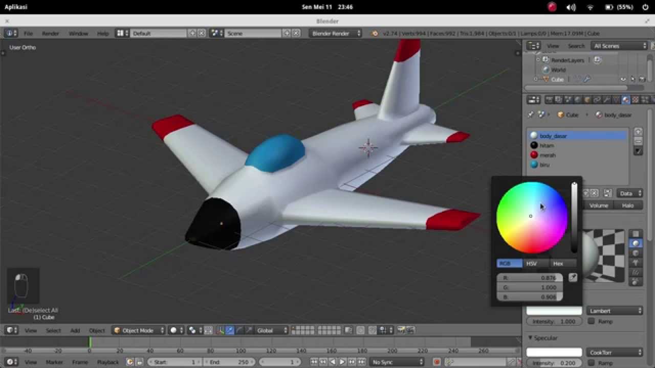 Belajar 3D Dengan Blender 4 Membuat Model Pesawat YouTube