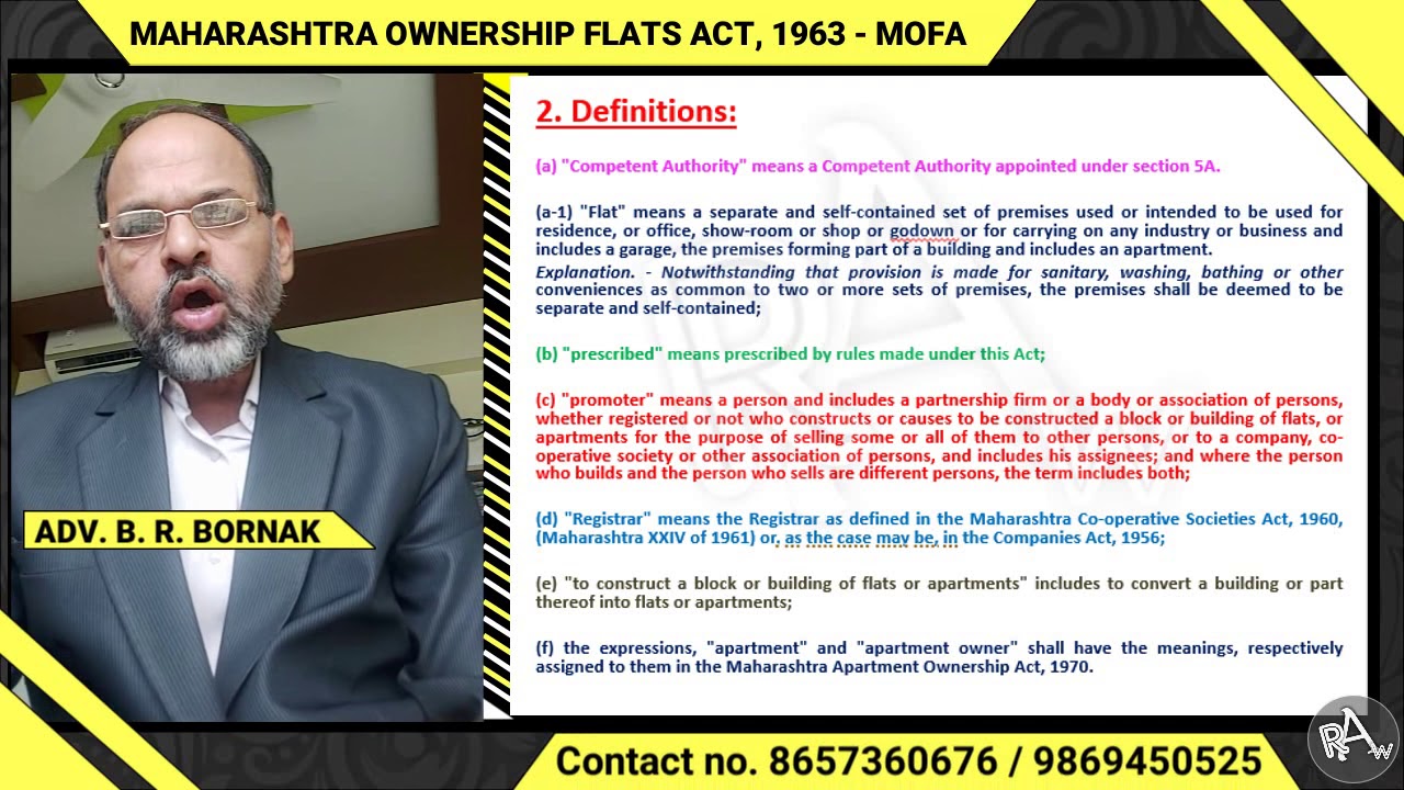 MOFA1963 MAHARASHTRA OWNERSHIP FLATS ACT, 1963LECTURE BY ADVOCATE B