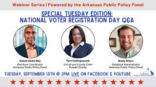 Special Tuesday Edition Webinar: National Voter Registration Day Special Tuesday Edition Webinar: National Voter Registration Day