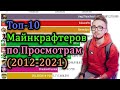 Топ 10 Майнкрафтеров по Просмотрам (2012-2021)