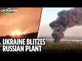 Ukrainian drone strike triggers series of explosions and MAJOR fire at Russian ammonia plant