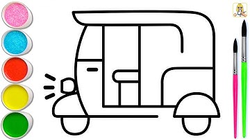 How to Draw Auto Rickshaw | Step by Step | Drawing Tutorial | ऑटो रिक्शा का चित्र बनाना सीखें