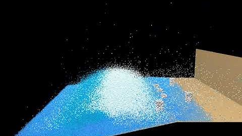 4K SPH Python+Taichi. 300K particles. Ver 2 simulation of sea waves gradually flooding the beach