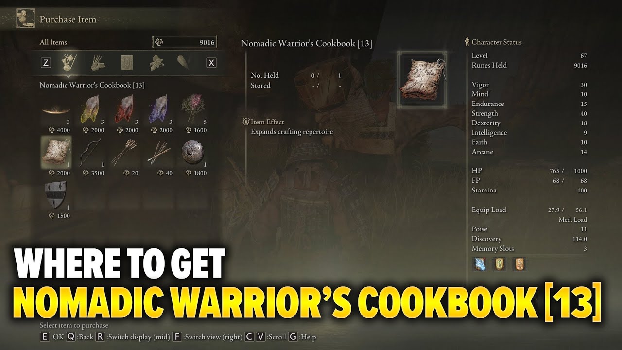 NOMADIC WARRIOR'S COOKBOOK [13] ELDEN RING
