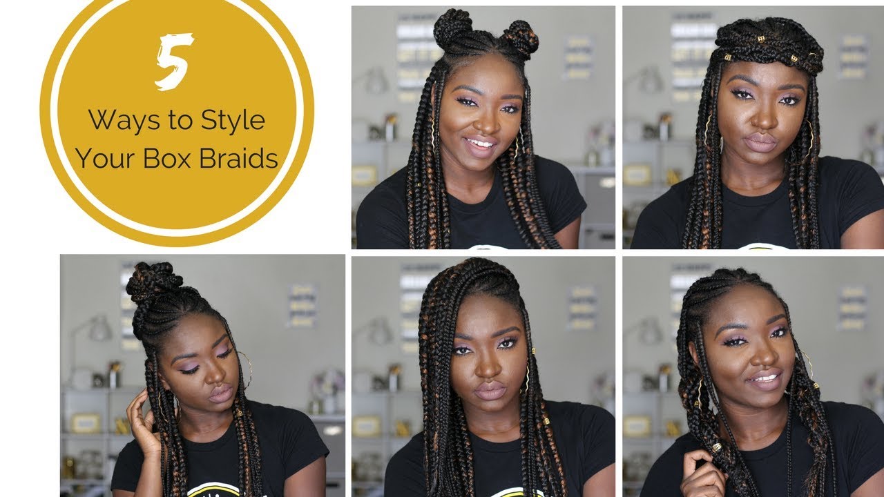 5-ways-to-style-box-braids-protective-style-youtube