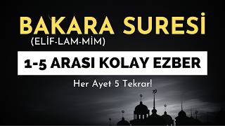 Bakara Suresi (Elif-Lam-mim) Kolay Ezber | Her Ayet 5 Tekrar | Kolay ve Kalıcı Ezber  |
