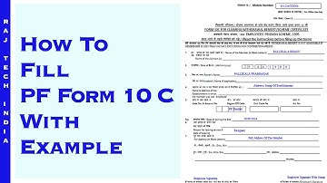 How To Fill PF Form 10 C With Example
