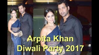 Shabbir Ahluwalia And Kanchi Kaul Hot At Arpita Khan Diwali Celebration 2017
