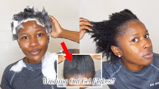 Wash Day How To Wash Out Hard Gel & Gel Flakes Out Of Type 4 Natural Hair