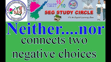 Combining the Sentences with NEITHER....NOR in Telugu ||English for Achievers||
