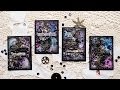 Step-by-step tutorial - ATC's set " Night is tender" - Mixed Media Place