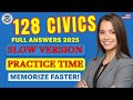 128 CIVICS QUESTIONS &amp; FULL ANSWERS for U.S. Citizenship Interview 2025 (Random Order, Clear Voice)