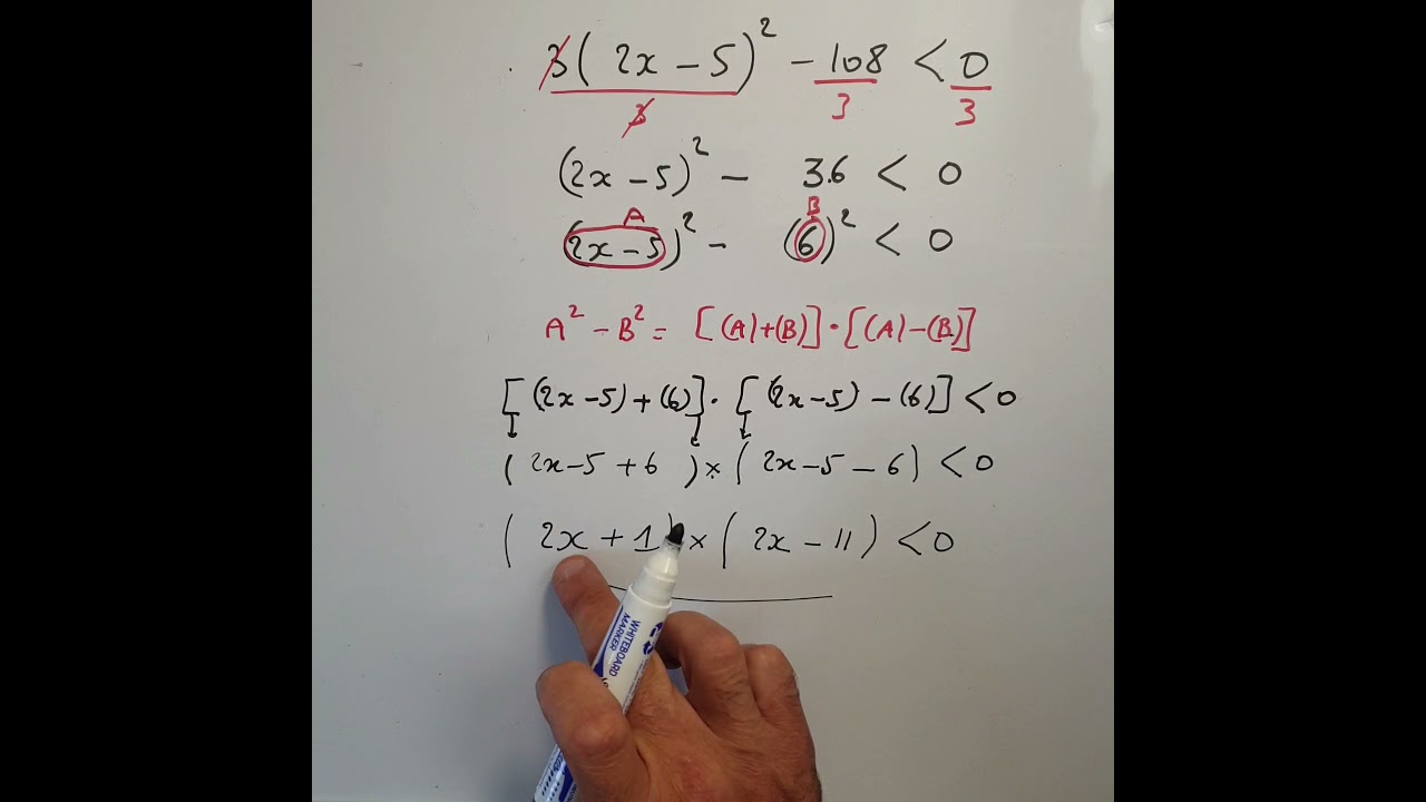 Inéquation du second degré avec un tableau de signe et une factorisation.