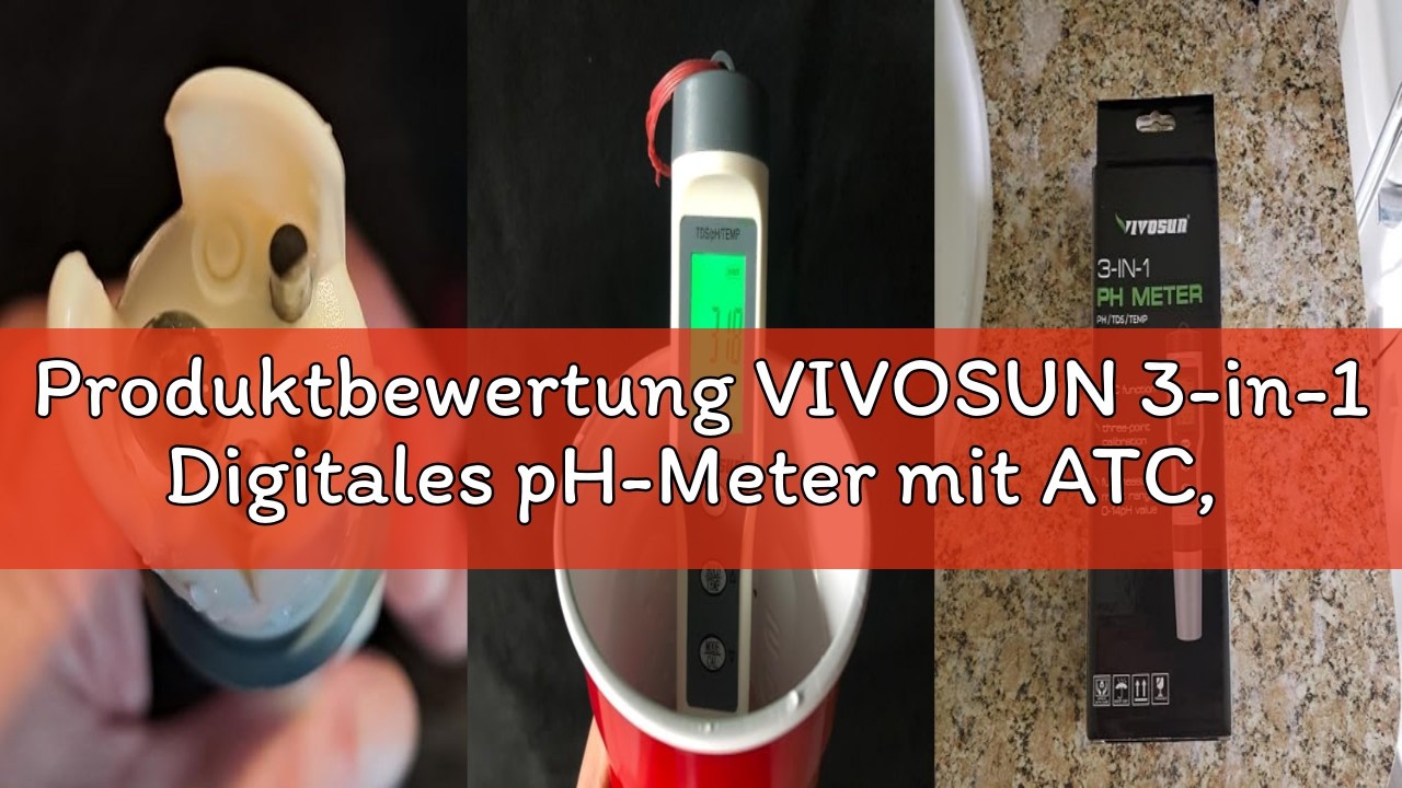 VIVOSUN Digitales PH-Messgerät – Mit Beleuchtetem LCD, Temperaturkompensation & Speicherfunktion