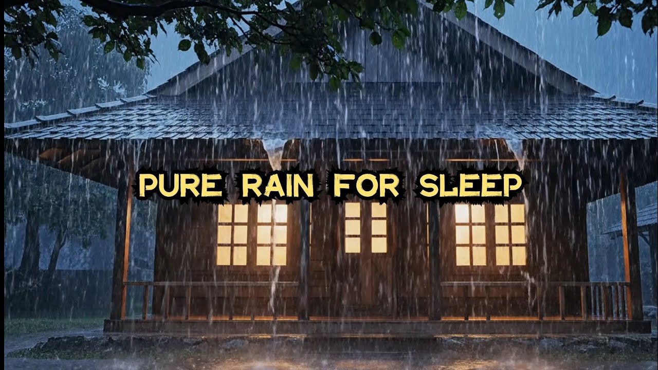 Heavy Night Rain on a Cozy Wooden House | Pure Rain Sounds for Deep Sleep (3 Hours)