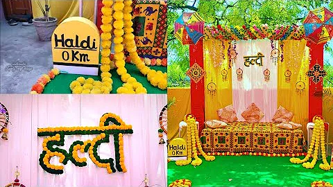 Haldi decoration ideas at home | Easy to decorate haldi stage #haldidecoration #haldifunction