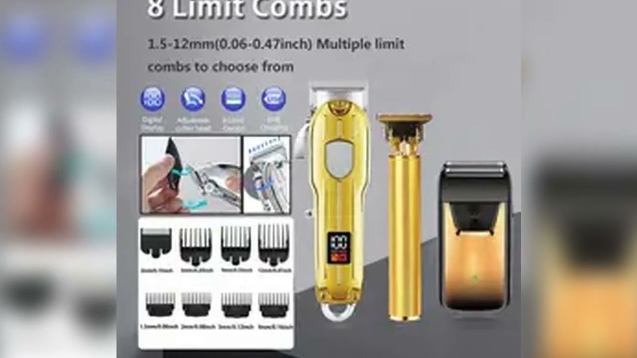 Professional Hair Clipper and Trimmer Set Men Electric Razor Shavers Beard Trimmer Rechargeable