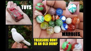 Trash Picking An Old Town Dump - Vintage Marbles -  Toys - Bottle Digging - Antiques -  Pepsi -