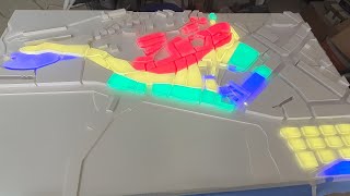 Maqueta Interactiva con Iluminación del desarrollo urbano de Baiona