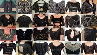 Black Blouse Neck Pattern / Black Colour Blouse Designs / Black Blouse Back Neck Design Images 2023