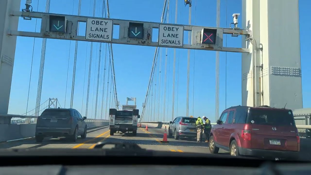 Chesapeake bay bridge west bound - 