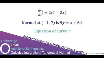 Integration - Equations Of Curve Equations of Tangents And Normals | O-Level Additional Math