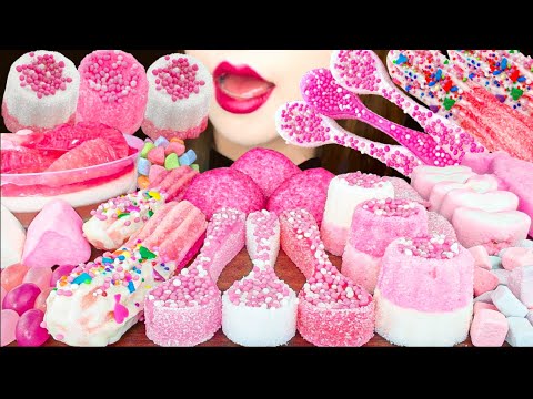 【ASMR】PINK DESSERTS🌸MUKBANG 먹방 食べる音 EATING SOUNDS NO TALKING