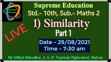 10th Maths 2 | Similarity Properties of ratio of areas of two triangles, Practice Set 1.1 | Class 10