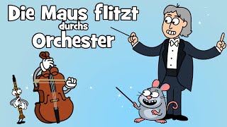 ♪ ♪ Kinderlied Instrumente - Die Maus flitzt durchs Orchester - Hurra Kinderlieder Resimi