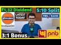 Yes Bank + PNB Bank, Indian Oil Stocks Declared High Dividend, Bonus &amp; Split