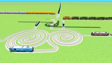 TRAIN 🐍CROSSIN SNAKE CIRCLE 2 TRACK ZIG ZAG CURVED💖 TRACKS RAILROAD RAILWORKS BEANG TRAIN 