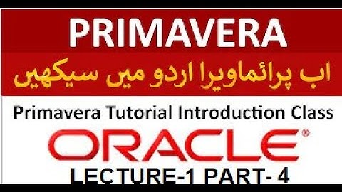 Lec-1 Part-4, Primavera Tutorial in Urdu, Activities for Gantt Chart, Column Settings, Conception