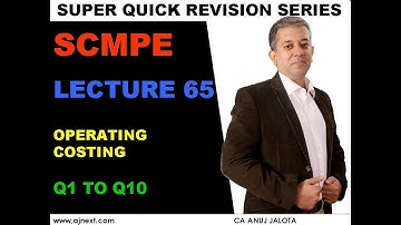 CA Final  || SCMPE ||  Super Quick Revision # 65 || Chapter 31 || Operating Costing || Q1 to Q10