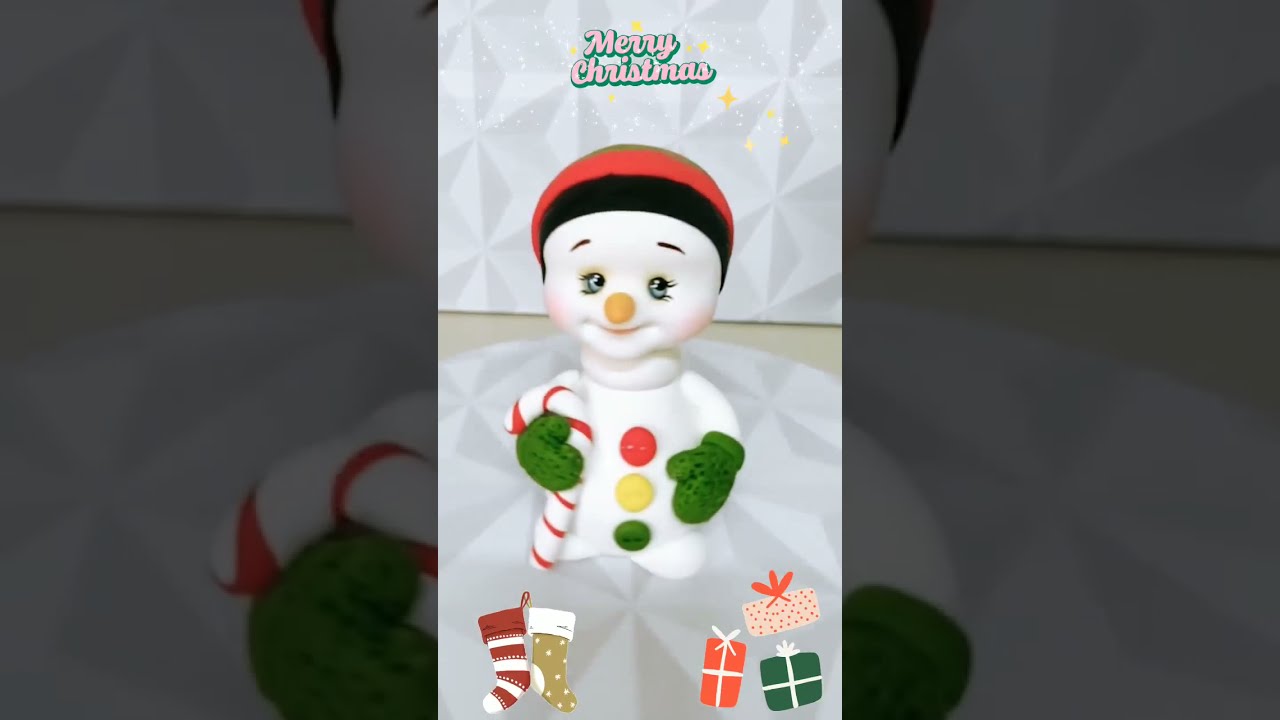 Boneco de neve em biscuit NATAL 