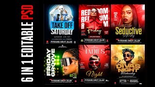 Premium 6 in 1 Party PSD Flyer Template | Easy to Edit & Customize in Photoshop!