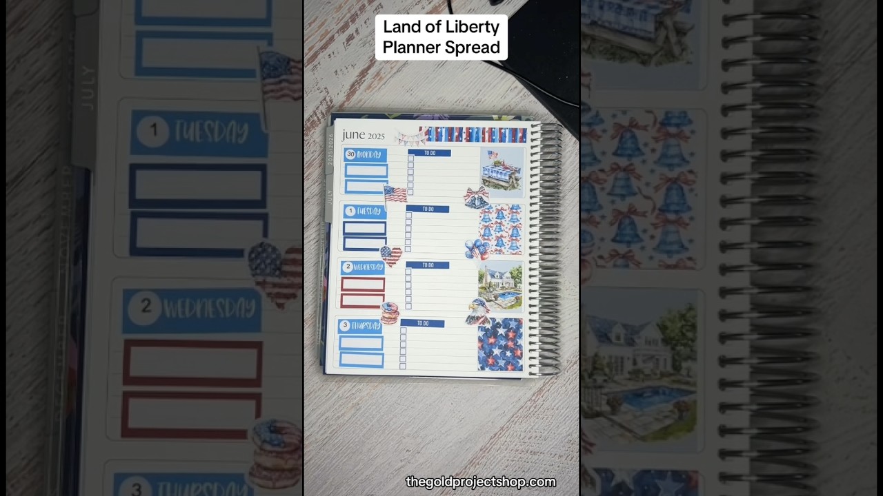 Land of Liberty Planner Spread in my Erin Condren Horizontal LifePlanner 