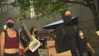 Calm night of protests in Portland with no federal officers