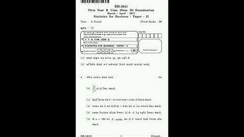 F.Y B COM SEM--2 IN VNSGU  STATISTICS  FOR BUSINESS