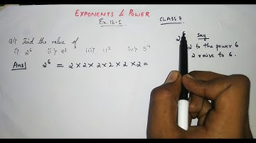 EXPONENTS AND POWER//CH-13//CLASS 7//CBSE//EXERCISE 13.1 [Q1 & Q2]// MATHSPEDIA
