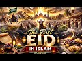 قصة أول عيد عيد الفطر في الإسلام كيف احتفل النبي محمد ﷺ بالعيد 