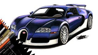 Drawing Thestradmans Bugatti Veyron - Realistic Car Drawing - Time Lapse - Drawing Youtuber Cars
