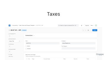 Taxes | ERPNext