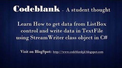 C# Tutorial : Text file writing using Stream Writer in C#