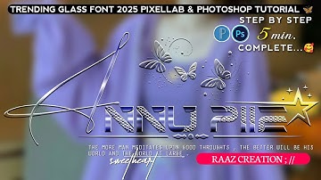 New Glass Font Editing 2025  | How To Make new Glass Font editing | Glass Font Dp Editing