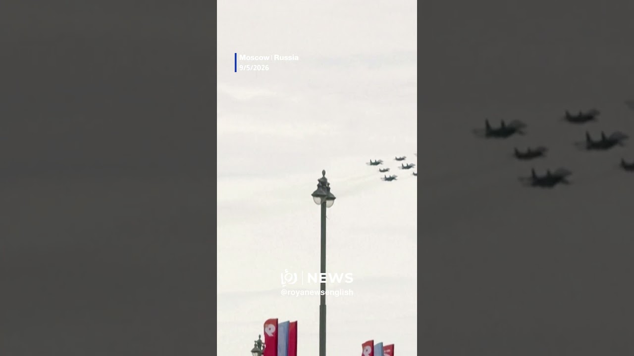 Russian jets fly over red square for Victory Day parade