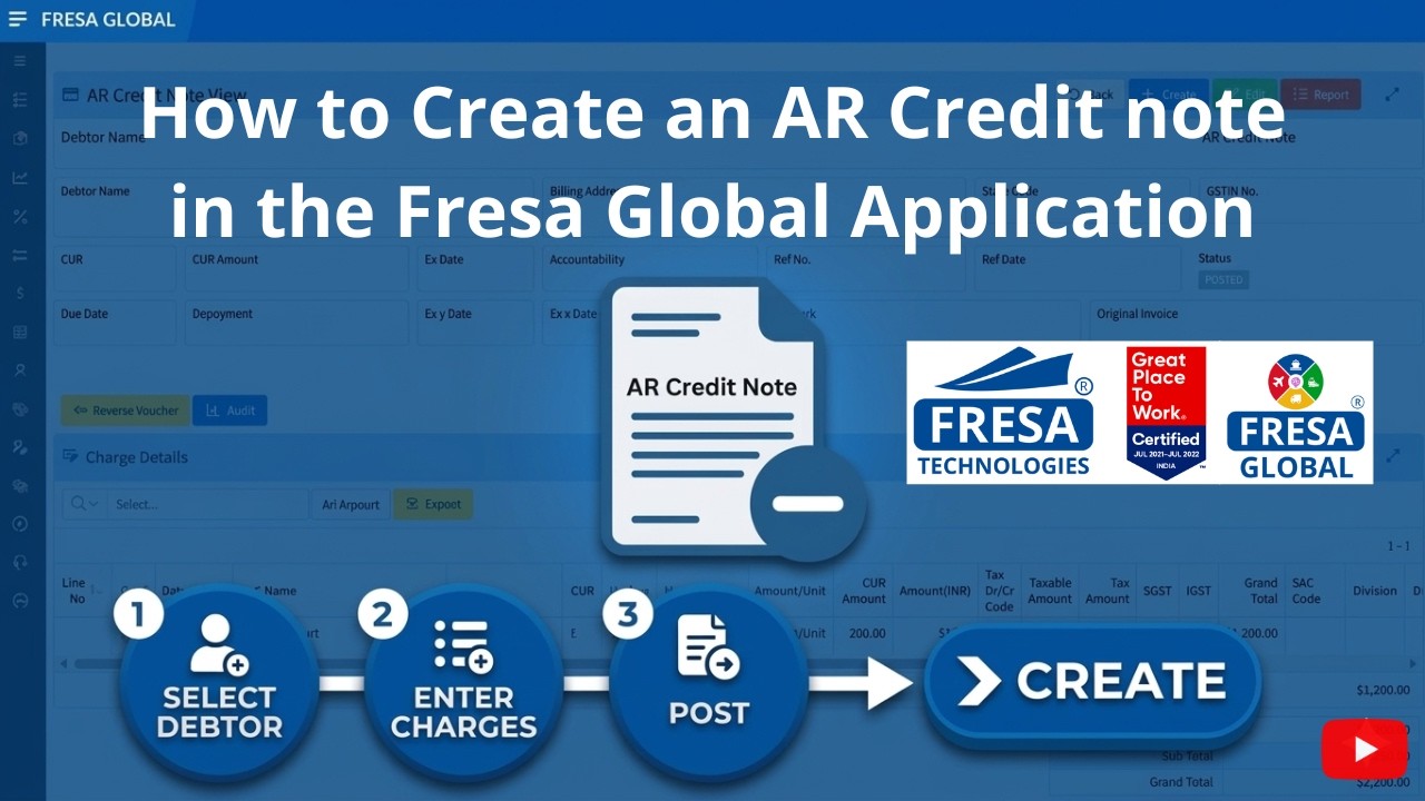 How to create an AR Credit note in the Fresa Global application - YouTube