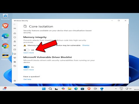 How To Turn On Or Off Core Isolation Memory Integrity in Windows 11
