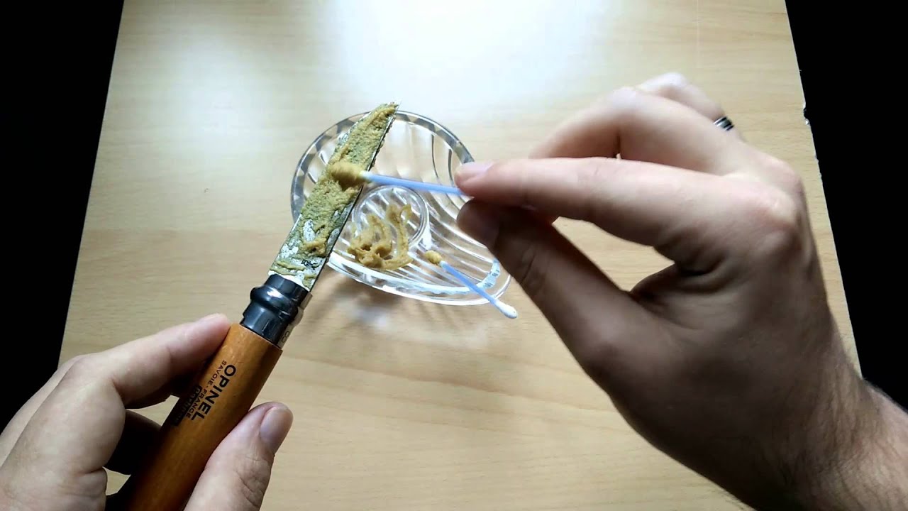 Senf Patina auf dem Opinel N°8 - Carbone