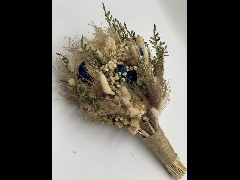 مسكة عروسة بيونا ازرق سنابل و تاتش مجفف