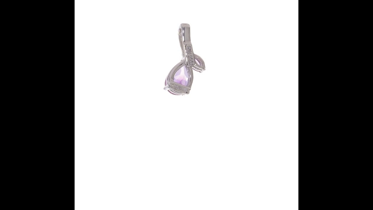 SterlingSilver RhodPlat .79AM/WT Amethyst & White Topaz Pendant